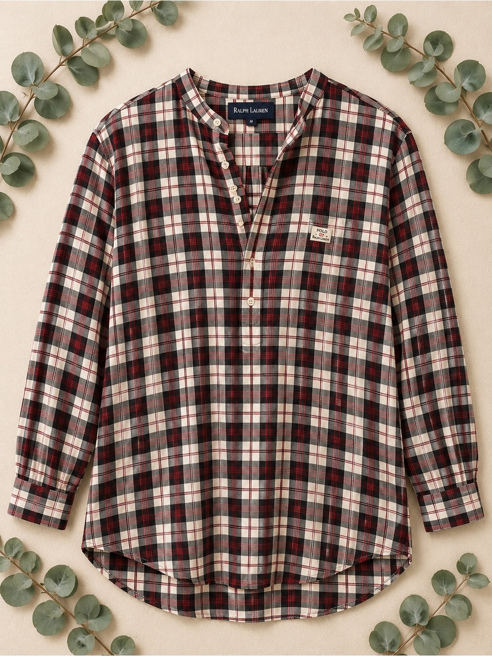 Polo Ralph Lauren Long-Sleeve Plaid Sleep Shirt